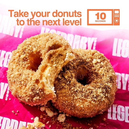 Legendary Foods Protein Donuts - 22g Protein, Crumbly Cinnamon, Zero Sugar Snack, Gluten Conscious, Low Carb, Keto Suitable, Diabetic and GLP-1 Diets - 8 Pack with Two Donuts per pack