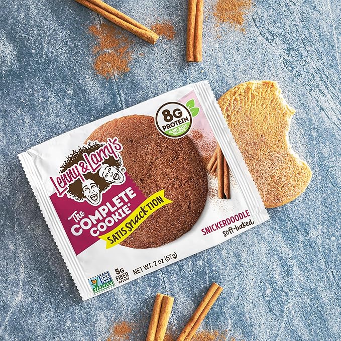 Lenny & Larry's Complete Protein Cookie, [Snickerdoodle], Chewy Soft Baked, 8g Plant Protein, Vegan, Non-GMO, High Fiber, 2 Ounce Cookie (Pack of 12)