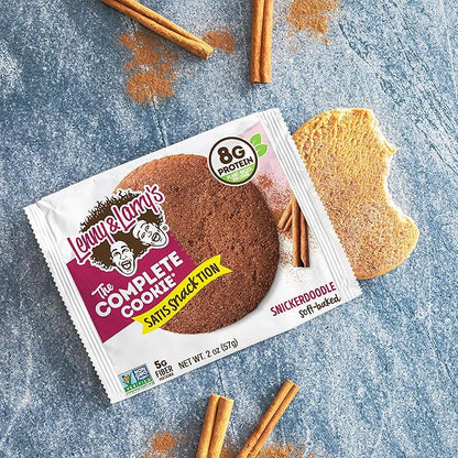 Lenny & Larry's Complete Protein Cookie, [Snickerdoodle], Chewy Soft Baked, 8g Plant Protein, Vegan, Non-GMO, High Fiber, 2 Ounce Cookie (Pack of 12)