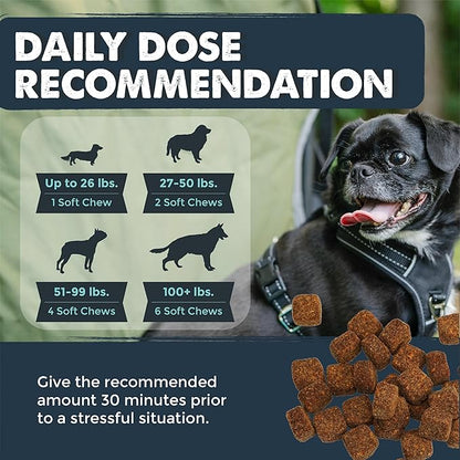 Mighty Paw Calming Chews for Dogs with Melatonin 2 Pack - Sleep Aid Waggables Calm (Made in USA) - Puppy & Large Dog Treats - Composure Dog Calming Chews for Stress & Relaxation, 240 Count
