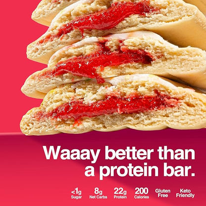 Legendary Foods 22g Protein Pastry 0g Added Sugar, Low Carb, Gluten Conscious, Keto Snack, Ideal for Glucose Management, Includes Whey Protein Isolate, 8 Pack Frosted Strawberry