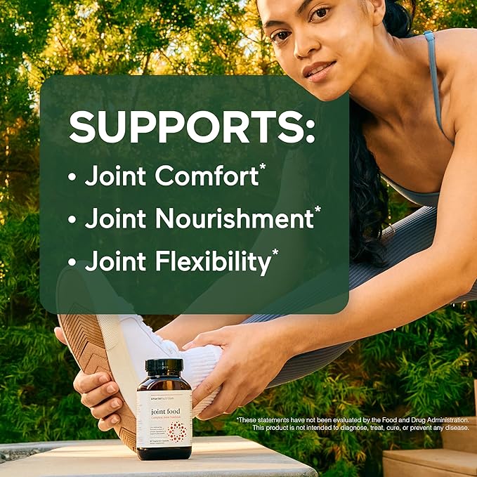 SMARTERNUTRITION Joint Food - Nourishing Support for Joint Comfort, Lubrication, Mobility with Collagen Type II, CMO, Lipase, MSM, Vitamin C, Turmeric, Bromelain - 60 Count - 30-Day Supply