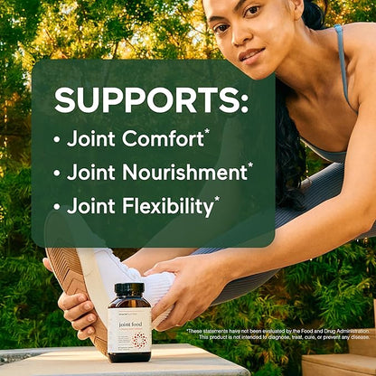 SMARTERNUTRITION Joint Food - Nourishing Support for Joint Comfort, Lubrication, Mobility with Collagen Type II, CMO, Lipase, MSM, Vitamin C, Turmeric, Bromelain - 60 Count - 30-Day Supply