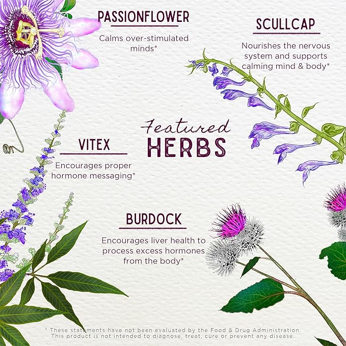 WishGarden Herbs PMS Emotional for Women - Herbal PMS Support Supplement for Women with Vitex Berry & Blue Vervain, PMS Mood Swing Relief & PMDD Relief Supplement, Emotional Support During PMS, 2oz