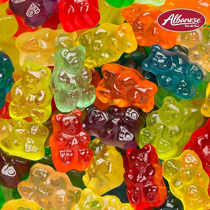 Albanese Candy, 12 Flavor Gummi Bears, 7.5-Ounce Bag, Pack of 12