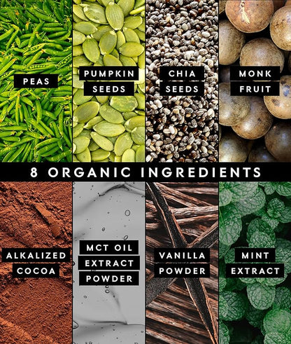 Truvani Vegan Pea Protein Powder | Mint Chocolate | 20g Organic Plant Based Protein Per Serving | 20 Servings | Keto | Gluten & Dairy Free | Low Carb | No Added Sugar
