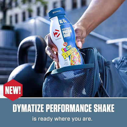 Dymatize Performance Protein Shake, Fruity Pebbles, 30g Protein, 6.1g BCAA for Muscle Recovery, No Added Sugar, Low Fat, 24 Vitamins & Minerals, Gluten-Free, Ready to Drink, On-the-Go Snack, 11.5 fl oz, 15 pack