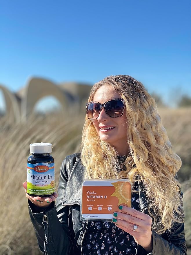 Carlson - Vitamin D3 Gummies, 1000 IU (25 mcg), Bone Health, Immune Support & Calcium Absorption, Natural Fruit Flavors, 60 Vegetarian Gummies
