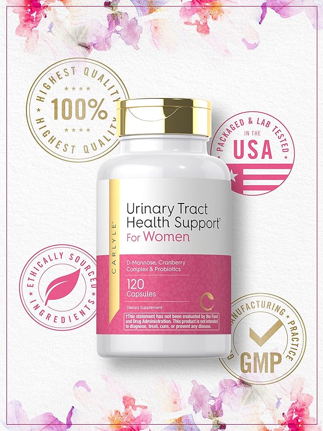 Carlyle Urinary Tract Health for Women | 120 Capsules | Relief for Women | with D-Mannose, Cranberry Complex & Probiotics | Non-GMO, Gluten Free
