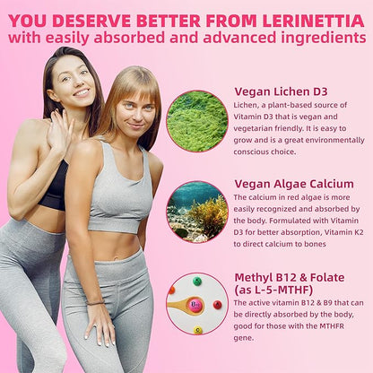 Multivitamin for Women Gummies for 40+ with Omega-3, Niacinamide, B-Complex, Lutein, Iron, Choline, Phosphatidylserine, Vitamin D3 - Vegan, Sugar Free, 60Count