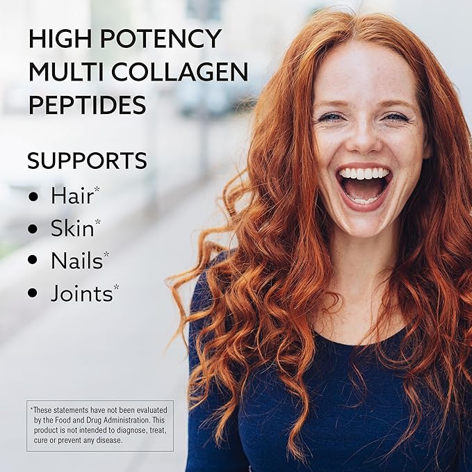 Multi Collagen Peptides Powder – Hydrolyzed Type I & III Grass-Fed Bovine Collagen – Unflavored Protein for Hair Skin Nails, Joints & Mobility – Keto Paleo – 41 Servings