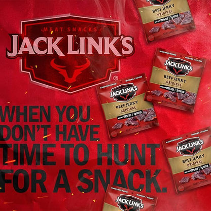 Jack Link's Beef Jerky Multipack - Original - Made with 100% Real Beef - Ready to Eat Real Meat Protein Snacks - 7g Protein per Serving - 0.625 oz Bags (20 Pack)