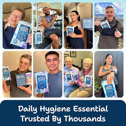 Body Wipes for Adults Bathing No Rinse 100pc XL - Ultra Thick Shower Travel Wipes for Personal Cleansing & Hygiene Essentials, Elderly Care, Incontinence Disposable Washcloths for Women Men