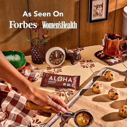 Aloha Organic Plant Based Protein Bars Chocolate Chip Cookie Dough, 1.98 Oz,(Pack of 12)