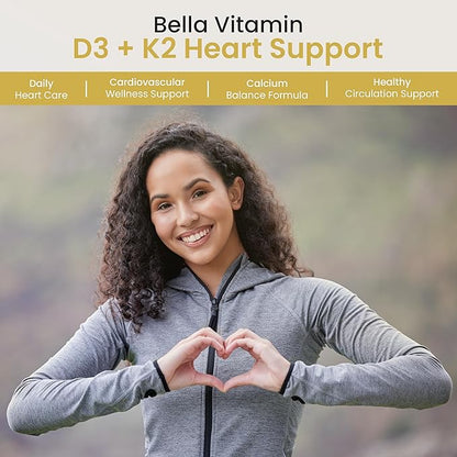 Bella All Natural Vitamin D3 K2 Liquid Drops 5000 IU (Unflavored) - Omega 3 with MCT Oil - Liquid Vitamin D Drops for Adults - This D3 K2 Drops Help Support Heart, Bone & Immune Health