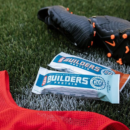 CLIF BUILDERS + Caffeine Protein Bars - Chocolate Chip Cookie Dough Flavor - 20g Plant Based Protein - Gluten Free - Non-GMO - Low Glycemic - No Artificial Sweeteners - 2.4 oz. (12 Pack)