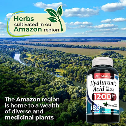 FITO MEDIC'S Lab | Hyaluronic Acid | Hyaluronic Acid Capsules | with MSM- 1200 mg per Serving, 180 Capsules | Acido hialuronico | Ultra high Absorption s.