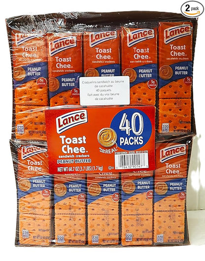 Lance Toast Chee Peanut Butter Crackers, 2 pack of 20 (40 ct.)