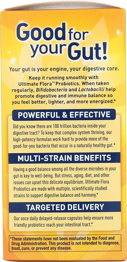 Renew Life Probiotic Adult 50 Plus Probiotic Capsules, Daily Supplement Supports Urinary, Digestive and Immune Health, L. Rhamnosus GG, Dairy, Soy and gluten-free, 30 Billion CFU, 30 Count