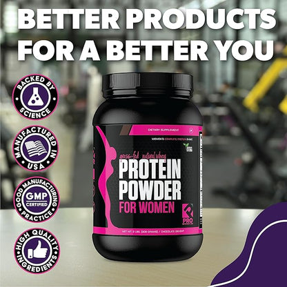 Whey Protein Powder for Women Chocolate Powder - Low Carb Gluten-Free Grass-Fed rBGH-Free - Supports Weight Loss - Natural Stevia Sweetened Protein Shake, 20g (Chocolate Delight, 2lb)