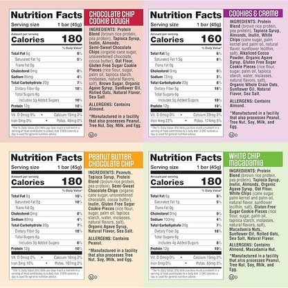 Lenny & Larry’s Cookie-fied Protein Bar Variety Pack – 4 Flavors – 8 x 1.59oz Vegan Protein Bars – High Protein Snacks with 12g Plant Protein & 5g Fiber – Gluten Free Snack – Non-GMO