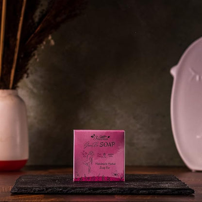 FIVONA Set of 3 Yoni Herbal Soap Bars for Gentle Feminine Intimate Wash and Whole Body All-Natural Handmade Includes Exfoliating Scrubber Foaming Net - Natural Detox and Vagi Cleansing - 3x 5.3oz