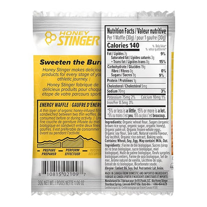 Honey Stinger Organic Mini Vanilla Waffles,Energy Stroopwafel for Exercise,Endurance and Performance,Sports Nutrition for Home & Gym,Pre and Post Workout,1 Bag,5.3 Ounce,(Pack of 2)