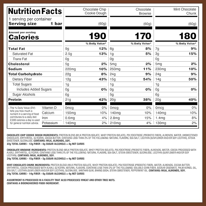 Quest Nutrition Chocolate Lovers Variety Pack, High Protein, Low Carb, Gluten Free, Keto Friendly, 12 Count