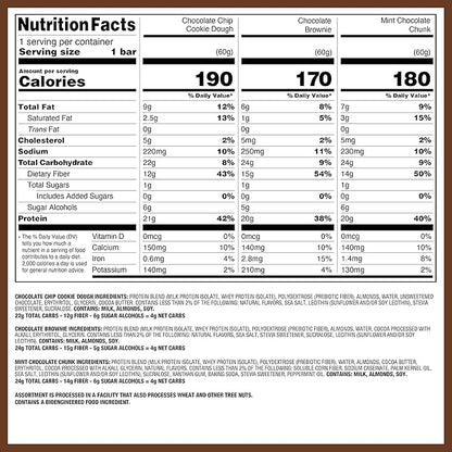 Quest Nutrition Chocolate Lovers Variety Pack, High Protein, Low Carb, Gluten Free, Keto Friendly, 12 Count