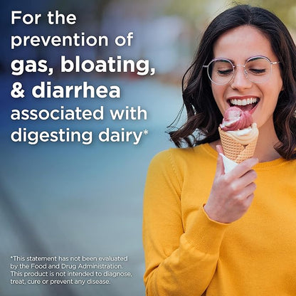 Lactaid Original Strength Lactose Intolerance Pills, 9000 FCC Natural Lactase Enzyme Dairy Relief Caplets, Helps Prevent Gas, Bloating & Diarrhea Due to Lactose Sensitivity in Adults & Kids, 120 Count