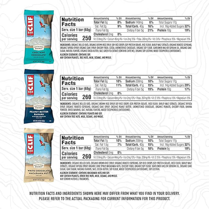 CLIF BAR - Variety Pack - 6 Flavors - Made with Organic Oats - Energy Bars - Non-GMO - Plant Based Protein Bars (16 Pack)