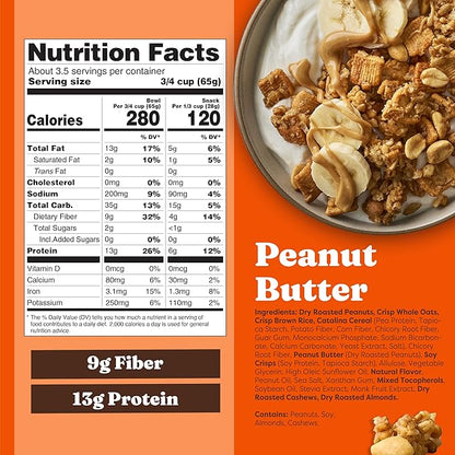 Catalina Crunch Protein Granola - Low Sugar Breakfast Cereal with 13g of Protein - Gluten Free, Keto Friendly - Peanut Butter - 8 oz. Bag (Pack of 3)