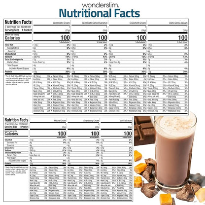 WonderSlim Meal Replacement Shake, Variety Pack, 15g Protein, 24 Vitamins & Minerals, Gluten Free (7ct)