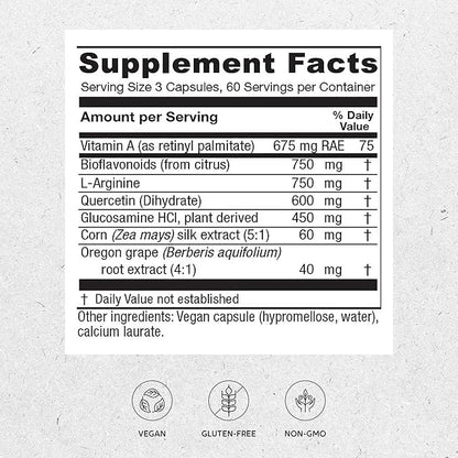 Vitanica Bladder Ease - Herbal Supplement for Bladder Tissue Health Support - Support Healthy Function of the Bladder Wall Tissue - Urinary Health Supplement with Vitamin A - Vegan - 180 Capsules