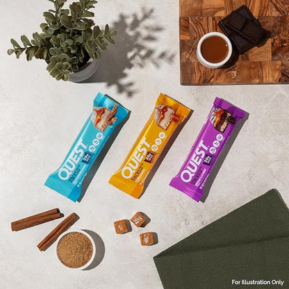 Quest Nutrition Stacks Protein Bars, Cinnamon Brown Sugar, 20g Protein, 2g Net Carbs, 1g Sugar, High Fiber, Low Sugar, Gluten Free, 12 Count