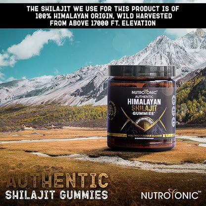 NutroTonic Organic Shilajit Gummies | Sweetened with Organic Manuka Honey |Shilajit for Men & Women | No Added Sugar | Clean Formula | 30 Gummies (2 Jars)
