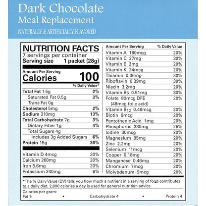 Weight Loss Systems Dark Chocolate Protein Pudding and Shake, 15g Protein, 100 Calorie Meal Replacement, Low Carb, Low Fat, Aspartame Free, Vitamins, 7 Count Box