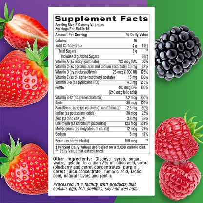 Vitafusion Men's Multivitamins | 150 Adult Gummies | with Vitamins A, B, C, D, E | Berry Flavor | Gluten Free Supplement