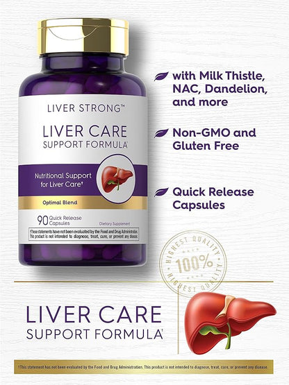 Carlyle Liver Support Supplement for Men and Women | 90 Capsules | Complex Blend with Milk Thistle, NAC, Dandelion Root Extract | Non-GMO and Gluten Free