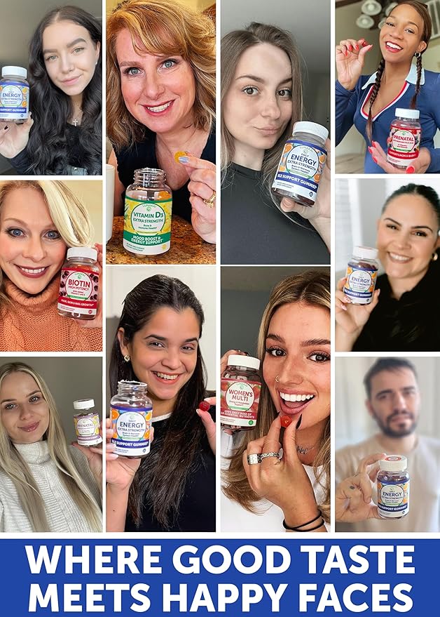 Lunakai USA Made Vegan Energy Gummies – Daily Energy Supplements – 3000mcg Vitamin B12 Gummies for Women & Men – for Home or On‑The‑Go Use - 6 Pack