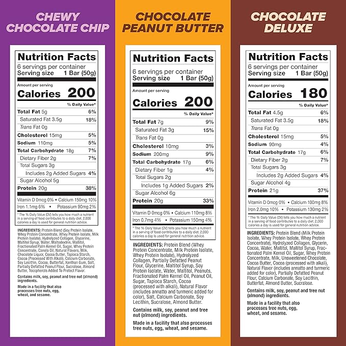 Pure Protein Bars, High Protein, Nutritious Snacks to Support Energy, Low Sugar, Gluten Free, Variety Pack, 1.76oz, 18 Pack