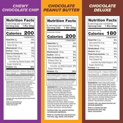 Pure Protein Bars,High Protein,Nutritious Snacks to Support Energy,Low Sugar,Gluten Free,Variety Pack,1.76oz,18 Count (Pack of 2)
