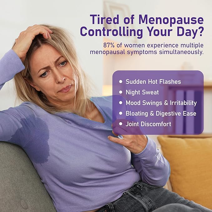 Menopause Supplements for Women with Black Cohosh 5:1 Extract - Hormone Harmony for Hot Flashes, Night Sweats, Mood Swings & Bloating - 30 Servings