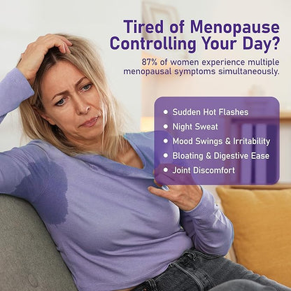 Menopause Supplements for Women with Black Cohosh 5:1 Extract - Hormone Harmony for Hot Flashes, Night Sweats, Mood Swings & Bloating - 30 Servings