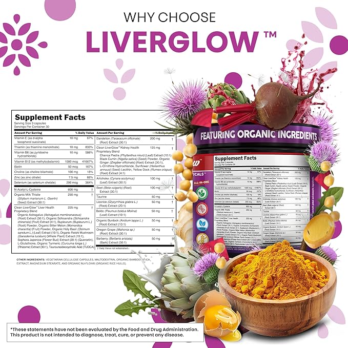 Clean Nutra Organic Milk Thistle Supplement | Liver Cleanse Detox & Repair + NAC Choline Dandelion Root TUDCA Artichoke Beet Root Burdock Holy Basil Kidney & Liver Support 90 Vegan Capsules