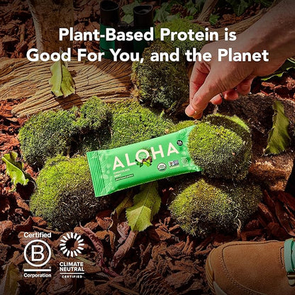ALOHA Organic Plant Based Protein Bars - Lemon Cashew - 12-Count - Vegan, Low Sugar, Gluten-Free, Paleo, Low Carb, Non-GMO, No Stevia & No Erythritol