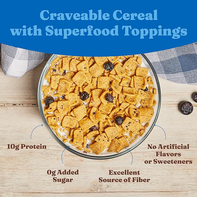Catalina Crunch Protein Cereal - Breakfast Cereal with 10g of Protein, No Added Sugar - Gluten Free - Blueberry Muffin - 8 oz. Bag (Pack of 2) (Packaging May Vary)