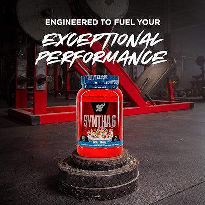 BSN SYNTHA-6 Premium Protein Powder with 6g of Fiber, Whey Isolate, Micellar Casein, Milk Protein Isolate, 5g of Fat, Fruity Cereal, 28 Servings, 2.91 Pound (Packaging May Vary)