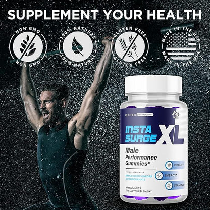 (2 Pack) Insta Surge XL Gummies, Official InstaSurge XL Gummys with All Natural Ingredients, Insta SurgeXL Advanced Formula Health Supplement Max Strength Active Lifestyle Multivitamin (120 Gummies)