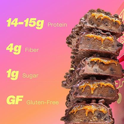 Misfits Protein Bar Variety Pack | Nutrition Bars - 14-15g Protein, 1g Sugar, Plant-based, Low Carb, Non-GMO, Gluten Free Snacks | Vegan Protein Bars | Pack of 12, Multiple Flavors
